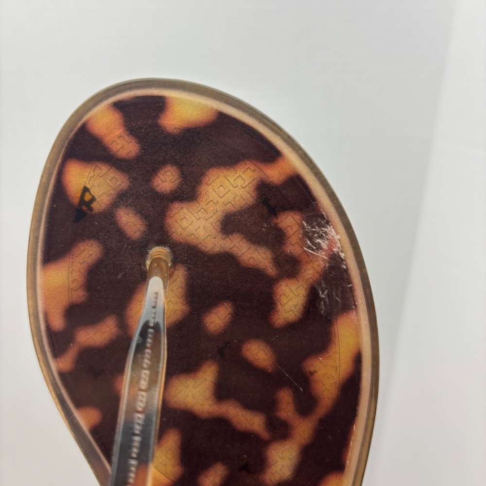 Tory Burch Mini Miller Flat Jelly Thong Sandal Tortoise Shell Size 7 - Picture 7 of 12
